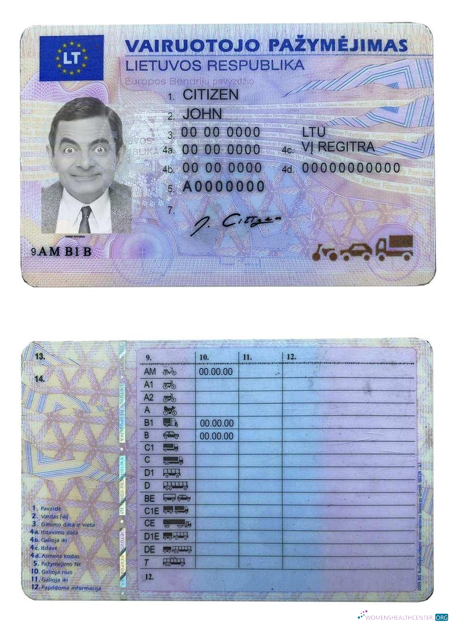 download Lithuania(Litva) driving license